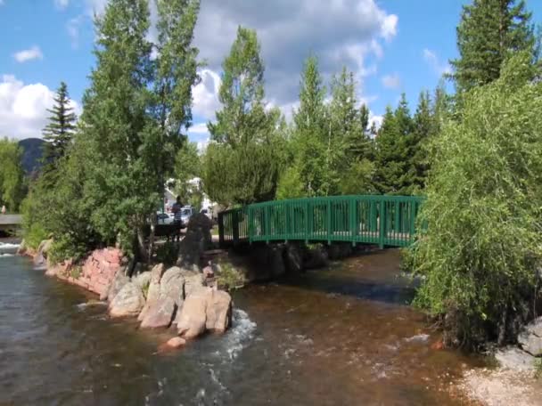 River Through Estes Park — Stockvideo